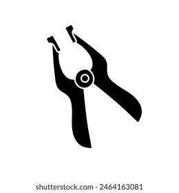 Wood clamp black hand drawn icon