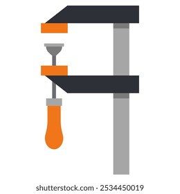 Wood clamp for woodworking vector cartoon illustration isolated on a white background.