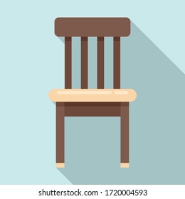 Wood classic chair icon. Flat illustration of wood classic chair vector icon for web design