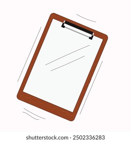 wood clipboard.Wood clipboard with blank paper sheet