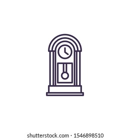 wood clock design, Time tool instrument second deadline measure and measure theme Vector illustration