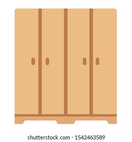 Wood closet. Modern wardrobe. Flat design icon vector illustration.
