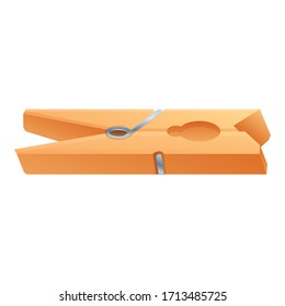 Wood clothes pins icon. Cartoon of wood clothes pins vector icon for web design isolated on white background