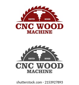 Wood Cnc Machine Logo. Woodworks Machine.