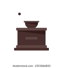 Vector plano del icono de la molienda de café de madera. Bebida en el restaurante. Bebida cappuccino aislada