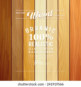 Wood collections realistic texture design background, vector illustration