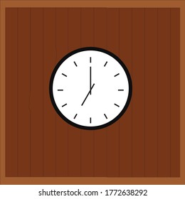 wood color background with watch vector graphics element illustration