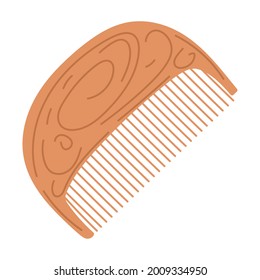 wood comb accessory isolated icon
