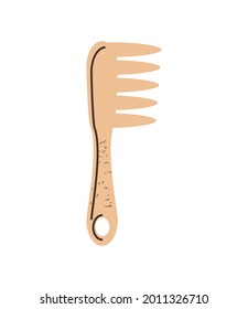 wood comb accessory isolated icon