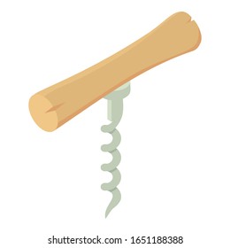 Wood corkscrew icon. Isometric of wood corkscrew vector icon for web design isolated on white background