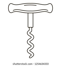 Wood corkscrew icon. Outline wood corkscrew vector icon for web design isolated on white background
