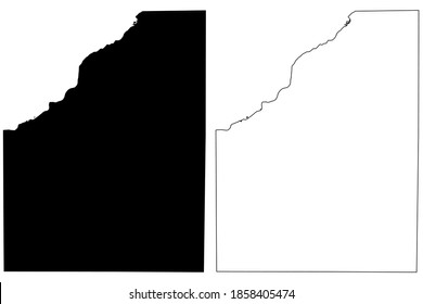 Wood County, Ohio State (U.S. county, United States of America, USA, U.S., US) map vector illustration, scribble sketch Wood map