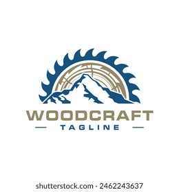 wood craft creative vector logo. white background