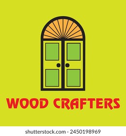 Wood craft logo template, Wood house logo svg