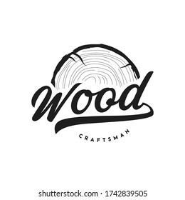 wood craftsman logo  icon and illustration