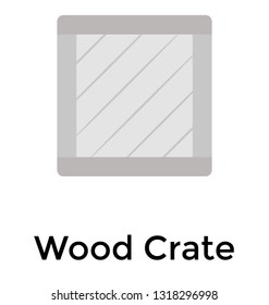 Wood crate flat icon design 