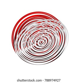 Wood cross section. Vector. Detachable paper icon with red body stock. Isolated.