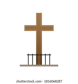 Wood cross vector. Wood cross logo design.