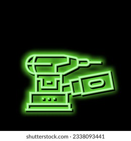 wood crusher sawmill equipment neon light sign vector. wood crusher sawmill equipment illustration