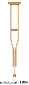 Wood crutch icon. Realistic illustration of wood crutch vector icon for web design isolated on white background