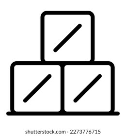 Wood cubes icon outline vector. Work maker. Factory making