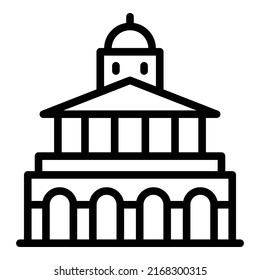 Wood culture house icon outline vector. Monument building. Famous travel