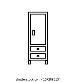 Wood cupboard icon for web and mobile applications

