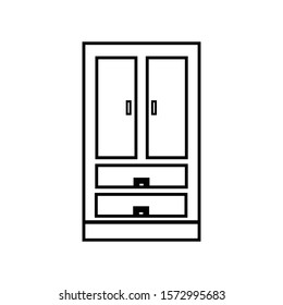 Wood cupboard icon for web and mobile applications
