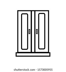 Wood cupboard icon for web and mobile applications