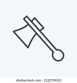 Wood Cutter Icon in trendy line style isolated on soft blue background