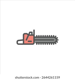 Wood Cutter Machine filled outline icon. industrial cutter color line illustration.