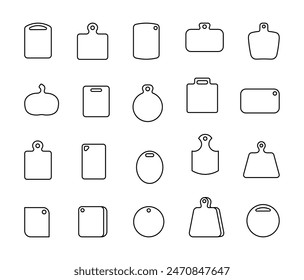 Wood cutting board. Coloring Page. Kitchen item. Hand drawn style. Vector drawing. Collection of design elements.