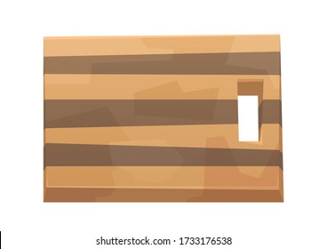 Wood cutting board isolated on white background vector