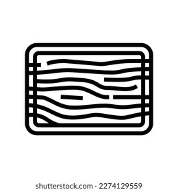 vector de icono de línea de cocina de tablero de corte de madera. letrero de la cocina de cartón de madera. símbolo de contorno aislado ilustración negra
