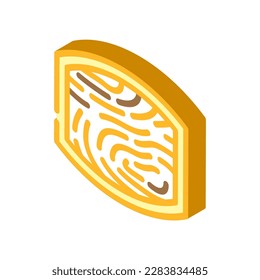 wood cutting board kitchen cookware isometric icon vector. wood cutting board kitchen cookware sign. isolated symbol illustration