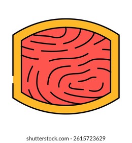 wood cutting board kitchen cookware line icon vector. wood cutting board kitchen cookware sign. isolated symbol illustration