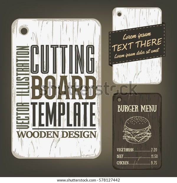 Wood Cutting Board Template Usage Examples Stock Vector (Royalty Free
