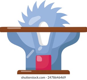 Wood Cutting Carbide Disc Running concept, multifunction table saw vector color icon design, timber and lumber Symbol, forest Deforestation products Sign,mill yard saw works stock illustration