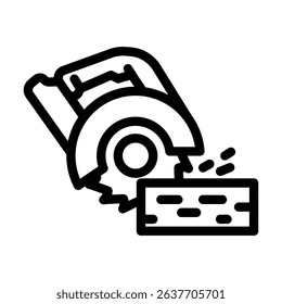 wood cutting frame construction line icon vector. wood cutting frame construction sign. isolated contour symbol black illustration
