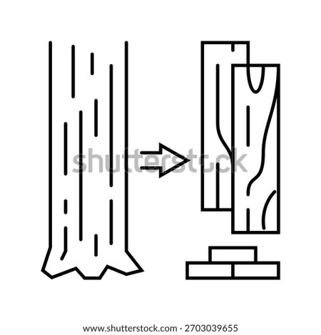 wood cutting frame construction line icon vector. wood cutting frame construction sign. isolated contour symbol black illustration