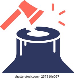 Wood Cutting Icon Element For Design