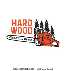 Wood Cutting logo, good for t shirt design and Cutting Service Business logo
