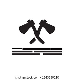 Wood cutting logo template vector icon design