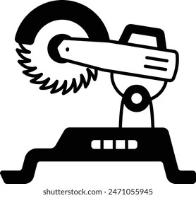 wood cutting machine in a workshop concept, Hand Woodworking Circular Saw vector icon design, timber and lumber Symbol, Forestry and Deforestation Sign, forest farming and woodlands stock illustration