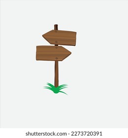 arte vectorial de tablero de dirección de madera.