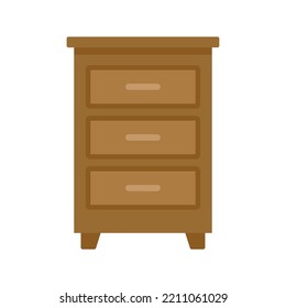Wood documents drawer icon. Flat illustration of Wood documents drawer vector icon isolated on white background