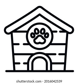 Wood dog house icon. Outline wood dog house vector icon for web design isolated on white background