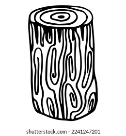 wood doodle icon vector hand drawing