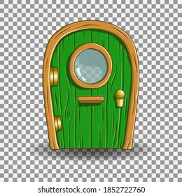 wood door stylized vector with oval shape for your inspiration