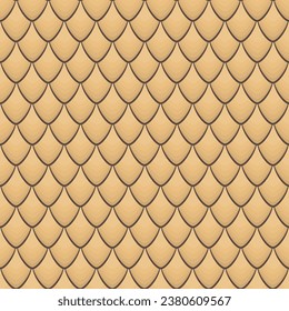 Wood dragon scales vector texture seamless pattern